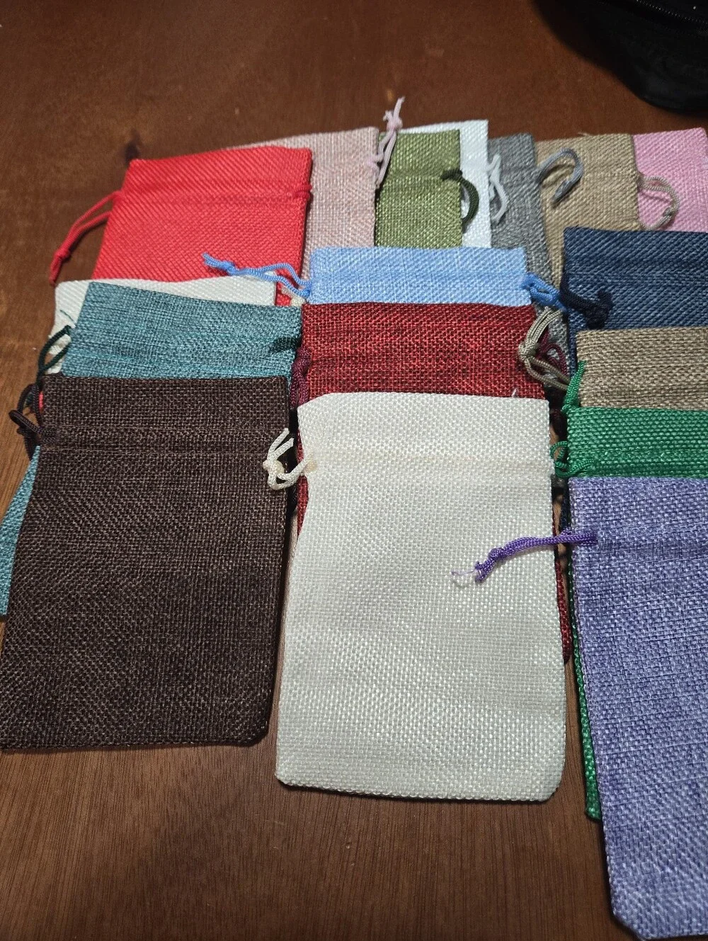 Set of Small 20 Drawstring  Pouches - Pastel Pink & Lavender As Well As Other Co